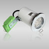 Rio LED IP65 Downlight in Chrome Finish with 2.5W Spot Lamp large glass opening