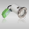 Rio LED IP65 Downlight in Satin Silver Finish with 2.5W Spot Lamp large glass opening