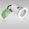 Rio LED IP65 Downlight in White Finish with 2.5W LED Spot Lamp large glass opening