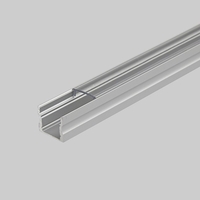 Square Aluminium Profile with Transparent or Frosted Cover and End Cap Set