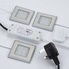 Square LED cabinet light packed in three with 5W driver with plug in Warm,  Natural Or Cool White