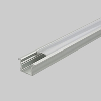 Square Recessed Aluminium Profile with Flat Transparent or Frosted Cover and End Cap Set