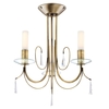 TP24 Low Energy LED Amman 3 Arm Ceiling Light in Antique Brass Finish with Crystals