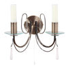 TP24 Low Energy LED Amman Double Wall Light in antique Brass Finish with Crystals