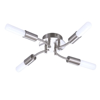 TP24 Low Energy LED Amsterdam 4 Arm Ceiling Light in Satin Silver Finish