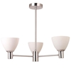 TP24 Low Energy LED Madrid 3 Arm Ceiling Light in Chrome Finish with White Glass Shades