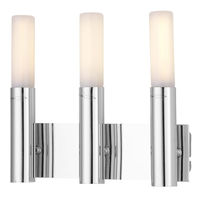 TP24 Low Energy LED Metropolitan Triple Wall Light In Chrome Finish With Glass Detail and Individual