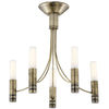 TP24 Low Energy LED New Delhi 5 Arm Ceiling Light in Antique Brass Finish