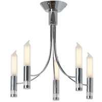 TP24 Low Energy LED New Delhi 5 Arm Ceiling Light in Chrome Finish