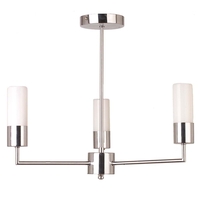 TP24 Low Energy LED New York 3 Arm Ceiling Light in Chrome Finish with White Glass Shades