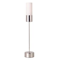 TP24 Low Energy LED New York Table Lamp in Chrome Finish with White Glass Shade