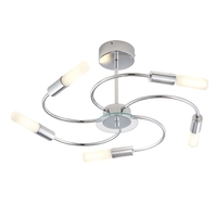 TP24 Low Energy LED Ottawa 5 Arm Semi Flush Ceiling Light in Chrome Finish