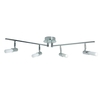 TP24 Low Energy LED Roseau Task 4 Head 2 Arm Ceiling Light in Chrome and Glass Finish