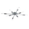 TP24 Low Energy LED Roseau Task 8 Arm Flush Ceiling Light in Chrome and Glass Finish