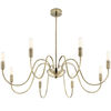 TP24 Low Energy LED Switchable Ambassador 8 Arm Ceiling Light In Antique Brass Finish With Glass Det