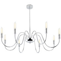 TP24 Low Energy LED Switchable Ambassador 8 Arm Ceiling Light In Chrome Finish With Glass Detail