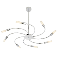 TP24 Low Energy LED Switchable Landmark 8 Arm Ceiling Light In Chrome Finish With Glass Detail
