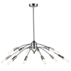 TP24 Low Energy LED Switchable Portman 12 Arm Ceiling Light In Satin Silver Finish