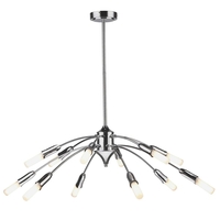 TP24 Low Energy LED Switchable Portman 12 Arm Ceiling Light In Satin Silver Finish
