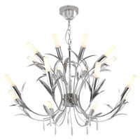 Tp24 Low Energy LED Switchable Renaissance 16 Arm Ceiling Light In Chrome Finish With Glass Details