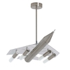 TP24 Low Energy LED Wellington 4 Lamp Airliner Light Fitting in Satin Silver/Acrylic Finish