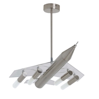 TP24 Low Energy LED Wellington 4 Lamp Airliner Light Fitting in Satin Silver/Acrylic Finish