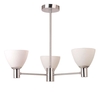 TP24 Low Energy Madrid 3 Arm Ceiling Light in Chrome Finish with White Glass Shades