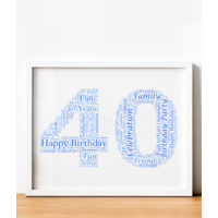 40th Birthday - Anniversary Word Art Gift
