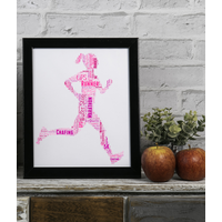 Female Runner Word Art Print