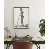 Girls Personalised Electric Scooter Word Art Gift