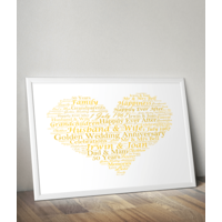 Golden Wedding 50th Anniversary Word Art Gift