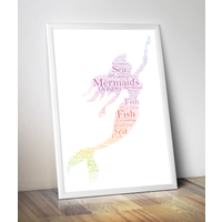 Mermaid Word Art Print