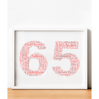 Personalised 65th Birthday Word Art Gift