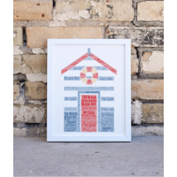 Personalised Beach Hut Word Art Print