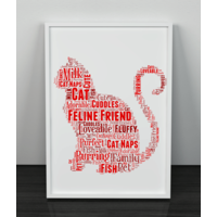 Personalised Cat Word Art Print