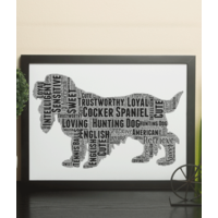 Personalised Cocker Spaniel Dog - Word Art