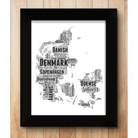 Personalised Denmark Word Art Map