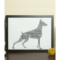 Personalised Doberman Dog - Word Art