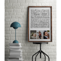 Personalised Family Word Art Print With Photo Collage