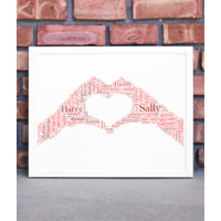 Personalised Hand Heart Word Art