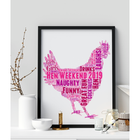 Personalised Hen Night Word Art Gift