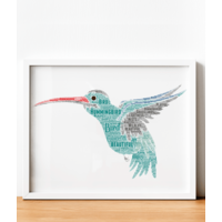 Personalised Hummingbird Word Art Picture Print