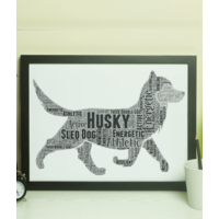 Personalised Husky Dog - Word Art