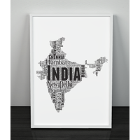 Personalised India Word Art Map