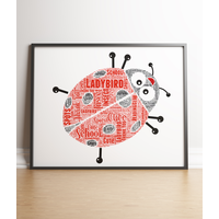 Personalised Ladybird Word Art Print