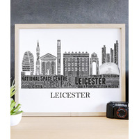 Personalised Leicester Skyline Word Art
