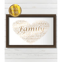 Personalised Love Heart Word Art - Metallic Foiled Print