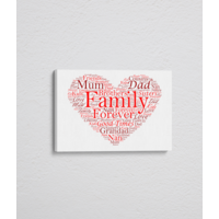 Personalised Love Heart Word Art - On Canvas