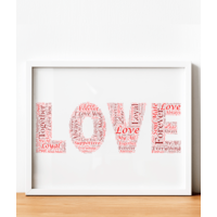 Personalised LOVE Word Art Print - Gift for Couple
