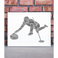 Personalised Male Curler Gift - Word Art Picture